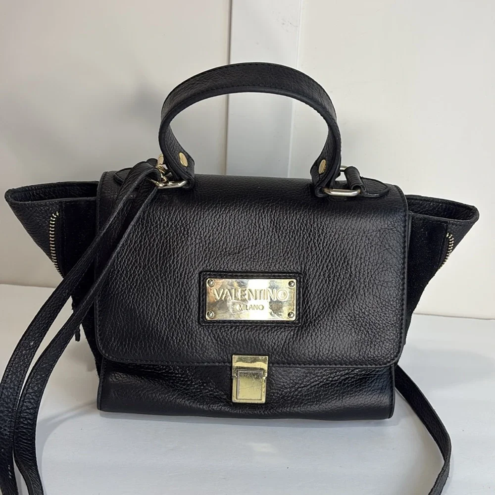 Valentino Amelie Black Leather Handbag